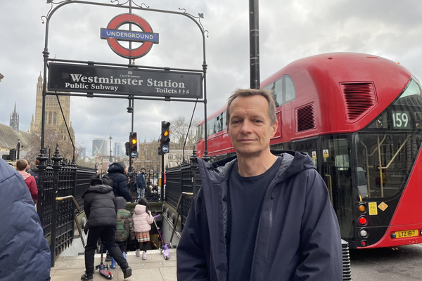 Christophe with tube and bus