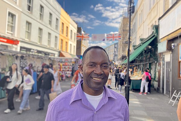 William Houngbo in Portobello Road Market