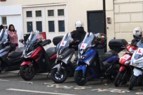 row of motorbikes